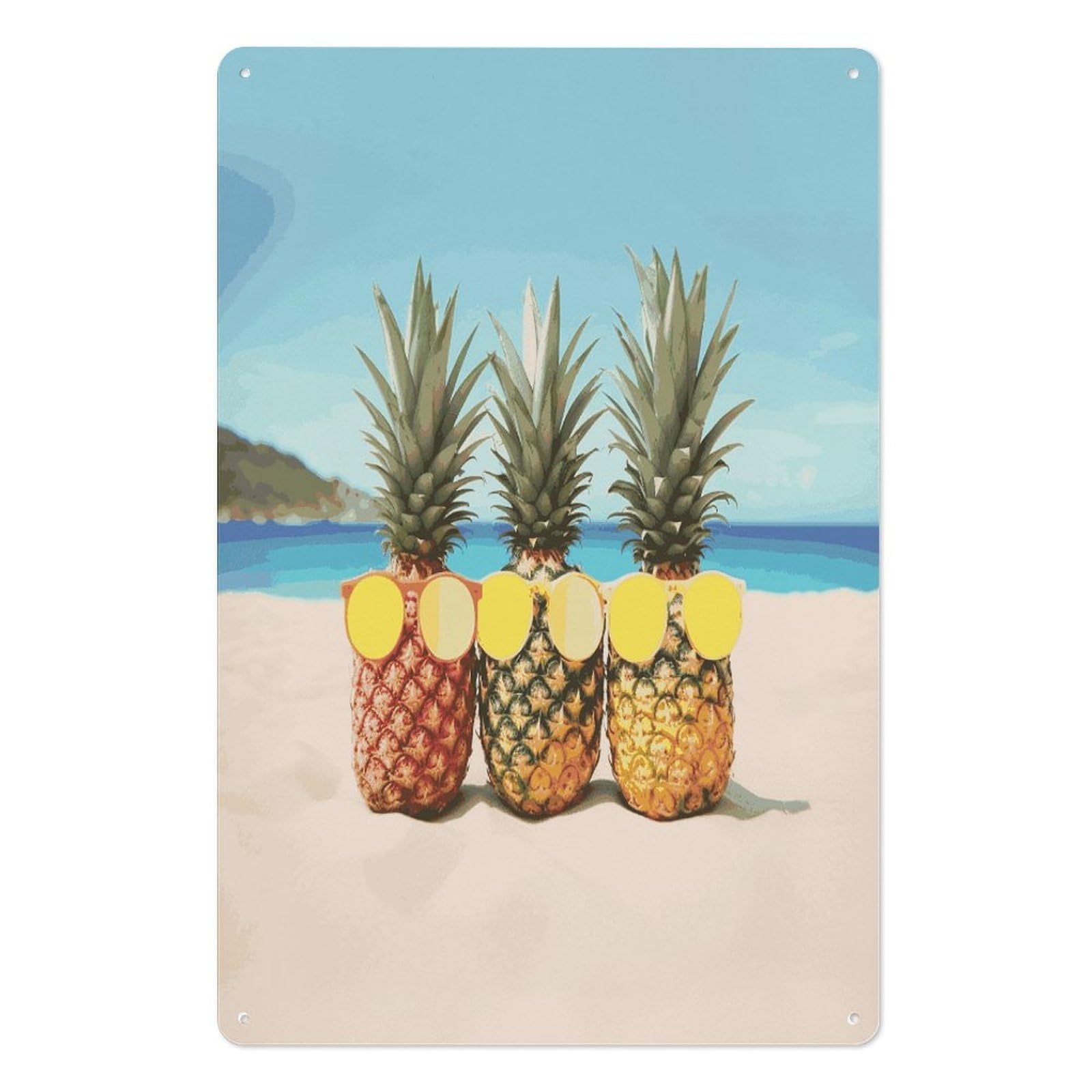 Placa de metal de piña geométrica para crear un ambiente alegre y veraniego