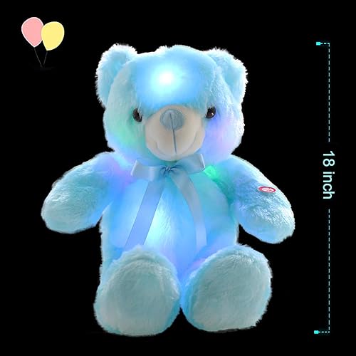 Miniatura 3 de Osos de peluche LED lindos juguetes de peluche brillantes creativos coloridos y luminosos regalos para dormitorio niños bebé San Valentín azul 18
