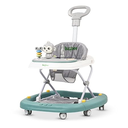 Baybee Twirly Baby Walker Cum Rocker Kids Walker for Babies with Adjustable Height and Musical Toy Bar Rattles and Toys Ultra Soft Seat-Activity Walker for Kids Wheel 6 Months to 2 Year