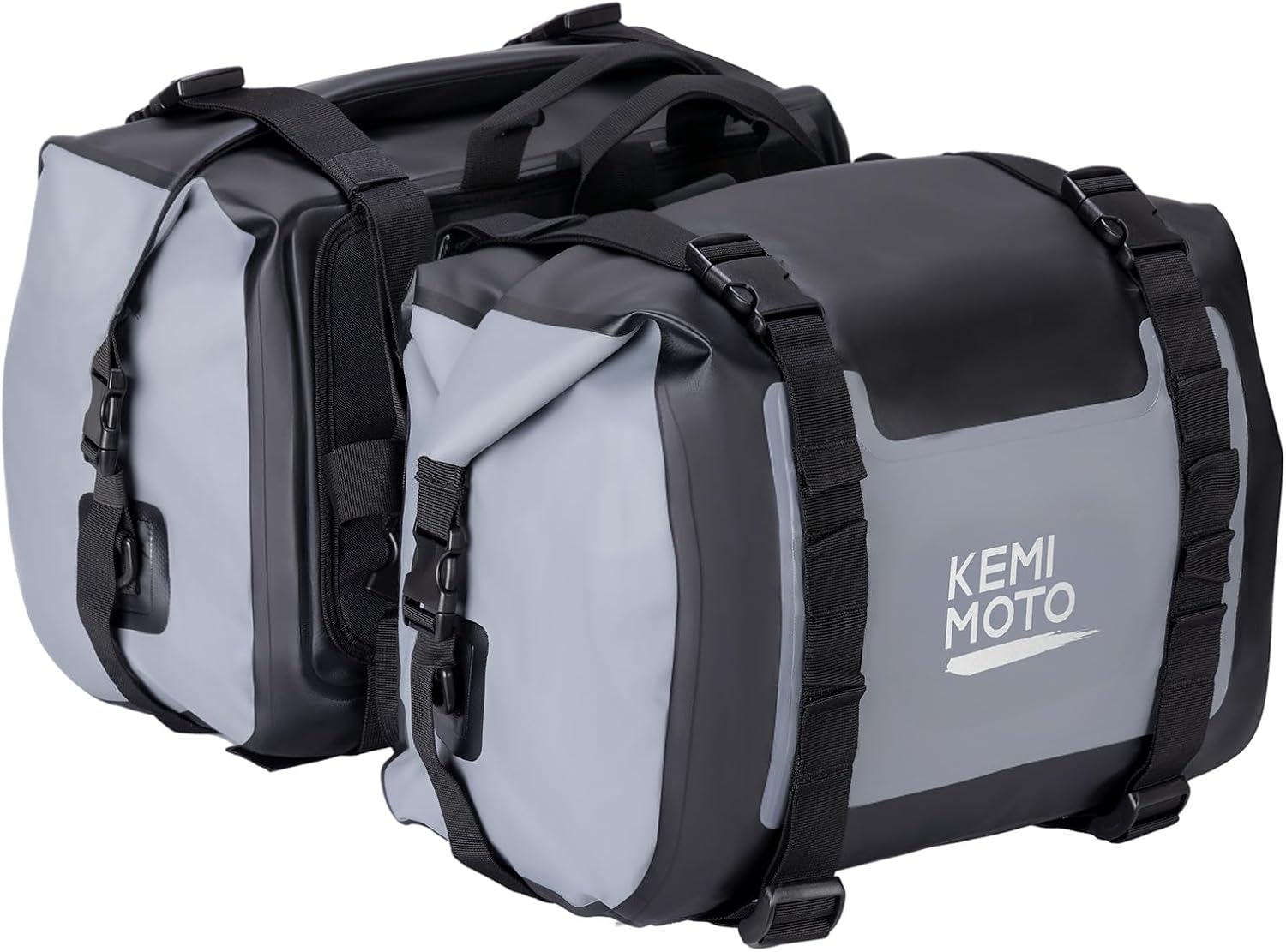 KEMIMOTO PVC Waterproof Motorcycle Saddlebags 50L(25Lx2) Adventure Dual Sport Bike Luggage Bag Saddle Bags Side Bags for Motorbike Travel Motorcycle Bags