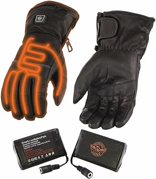 Milwaukee Leather Mens Gauntlet Heated Waterproof Leather Gloves w/Touch Fingerss Large
