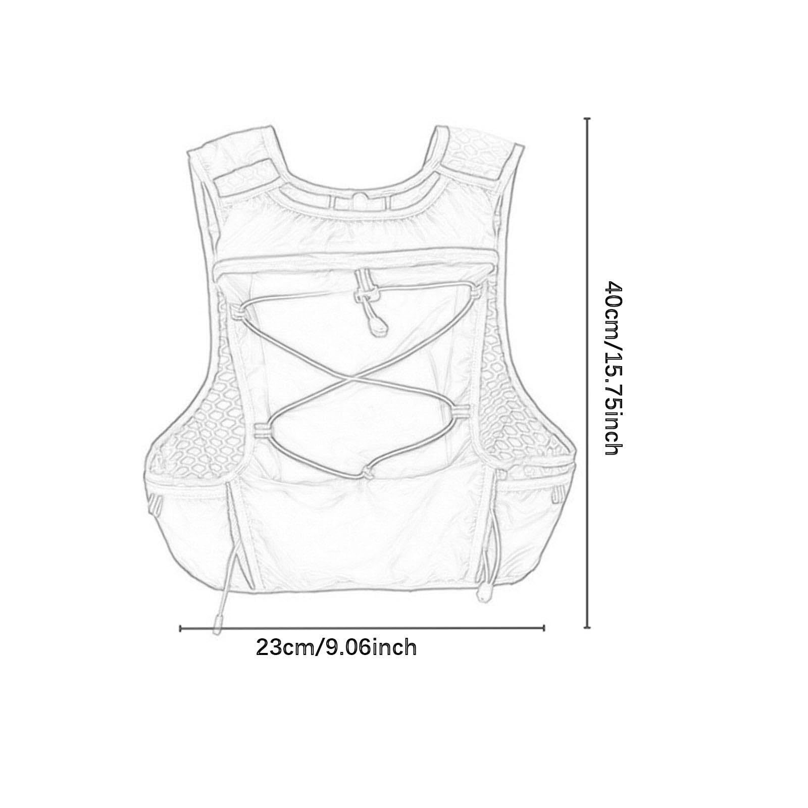 Zaino Idratazione Vest Borsa Acqua Backpack Leggero Compatto Tasca Multiuso Materiale Nylon Traspirante Adatto per Sport Outdoor Escursioni attività C