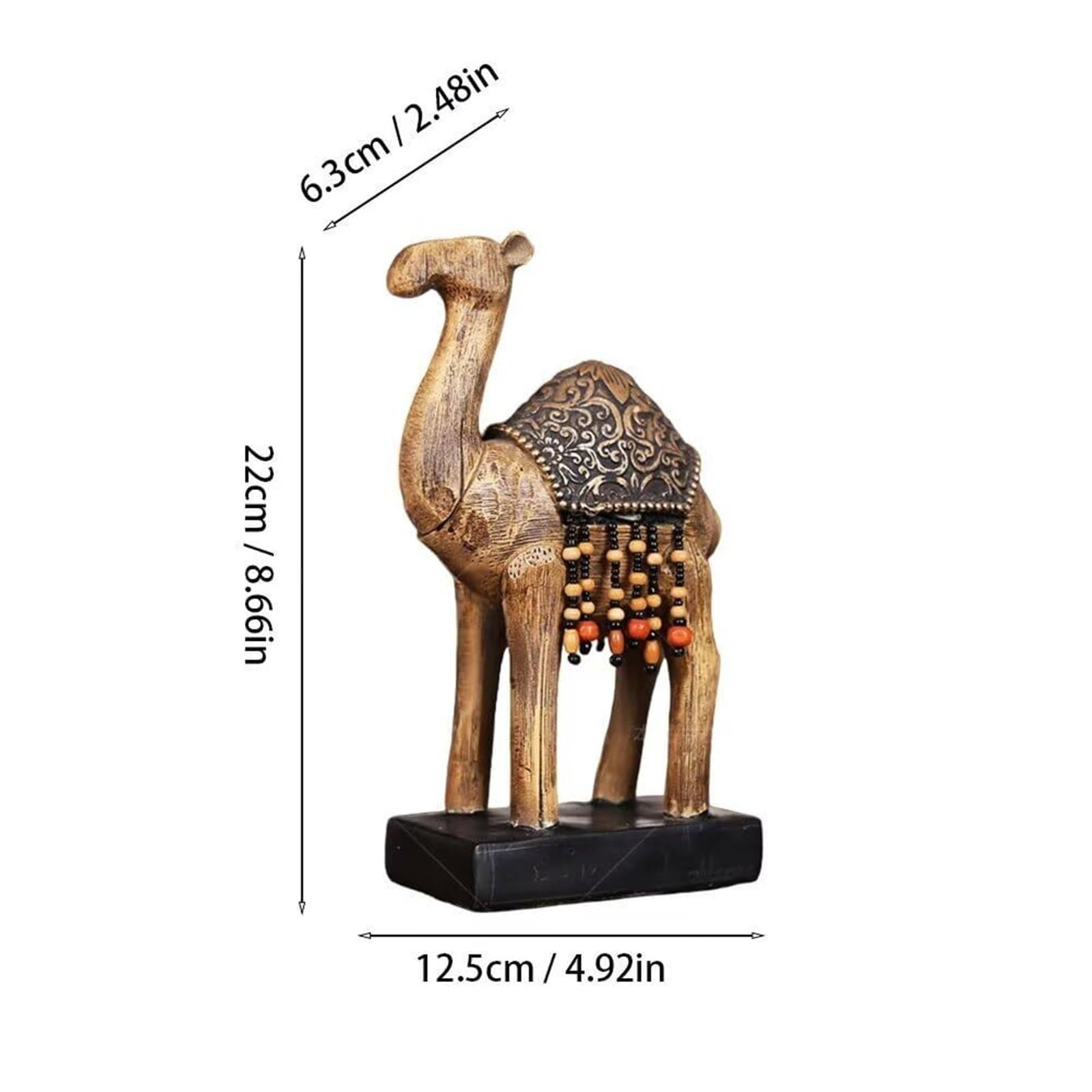 Regalos de cumpleaños Estatua de Resina, Figura Camello, 4,92x2,48x8,66 Pulgadas, Adorno Figuras Animales del Desierto Esculturas y decoración para el hogar(M)
