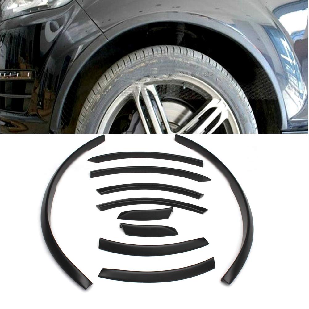 Parafanghi laterali per auto, parafanghi, protezione per sopracciglio, per Q7 Q7 Sline SQ7 RSQ7 V12 TDI 2006-2015, in poliuretano nero lucido