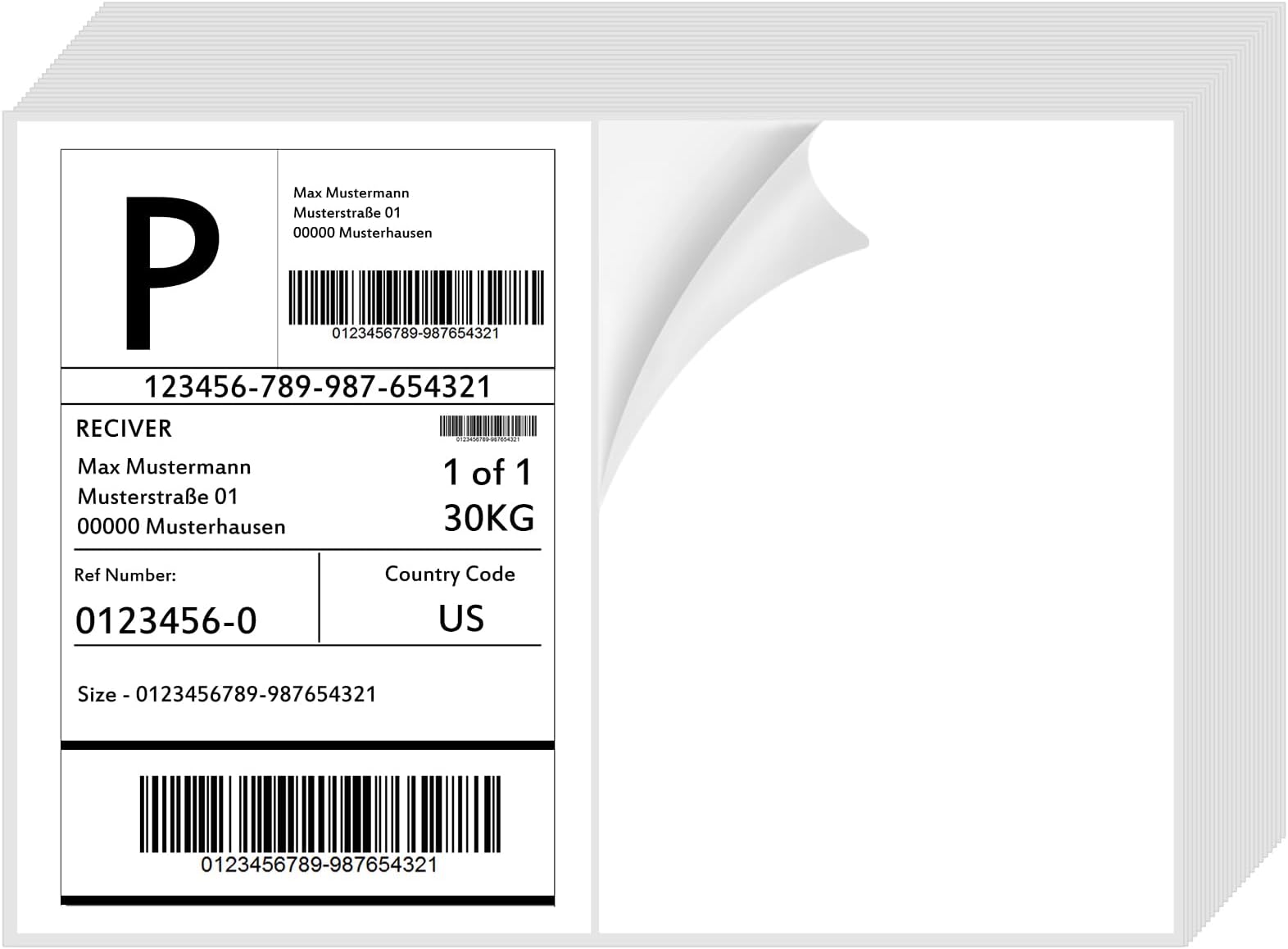 200 Half Sheet Self Adhesive Shipping Labels 100 Sheets, 8.5" x 5.5" Address Labels Laser/Ink Jet White Blank (100 sheets-200 Count)