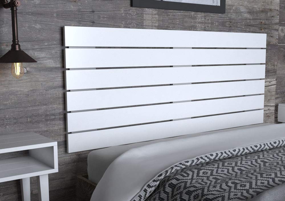 LA WEB DEL COLCHON - Cabecero de Madera Rústico Campagne para Cama de 180 (190 x 74 cms) Blanco nórdico