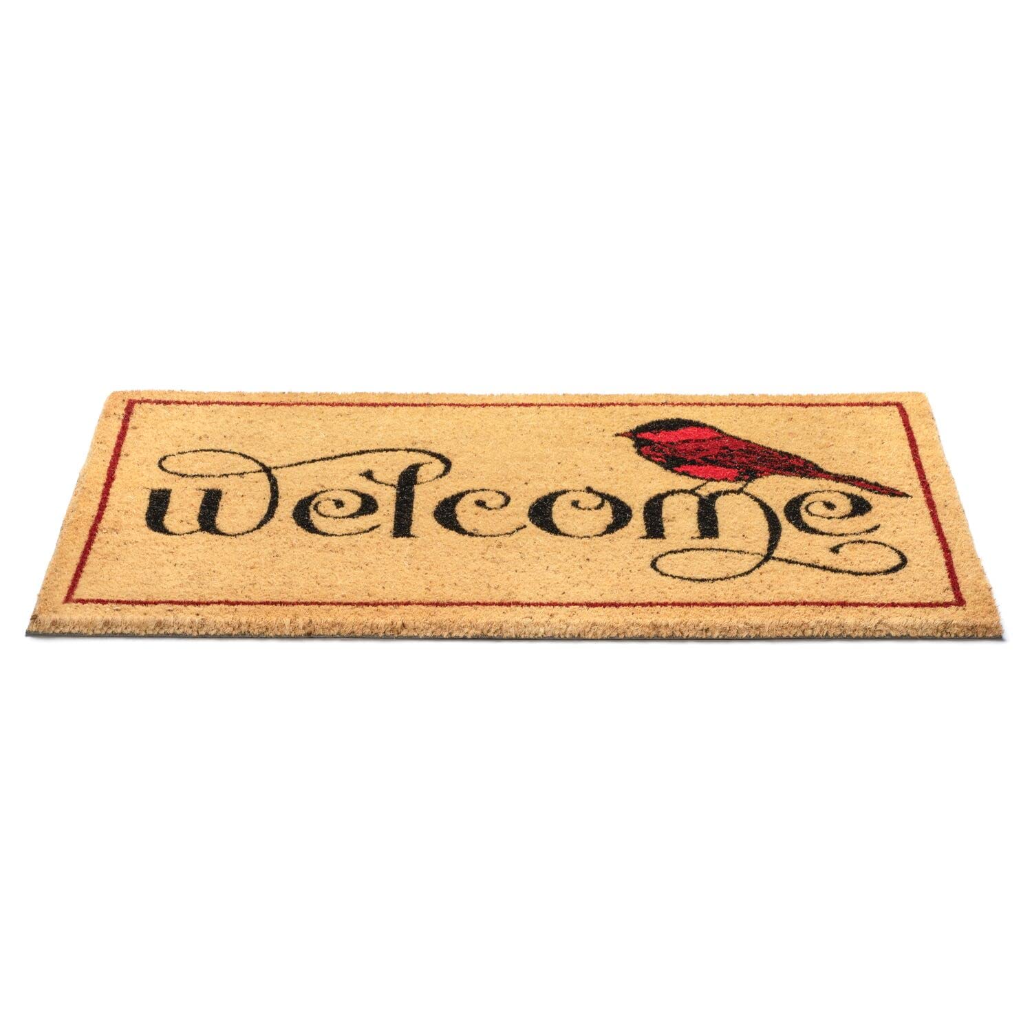 Notrax Happy Holidays, Vinyl-Backed Natural Coir Doormat, Entry Mat For