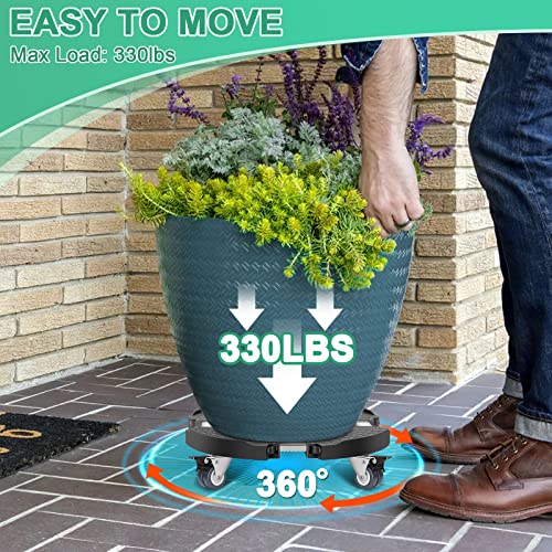 Sanyi Plant Caddy With Wheels, Adjustable 12 14 16 18 Inch Plant Stand With Wheels, Large Plant Dolly Cart For Garden Patio Planters Vertical Tower Umbrella Base Plant Pots Barrel Riser Trash Can thumb #1