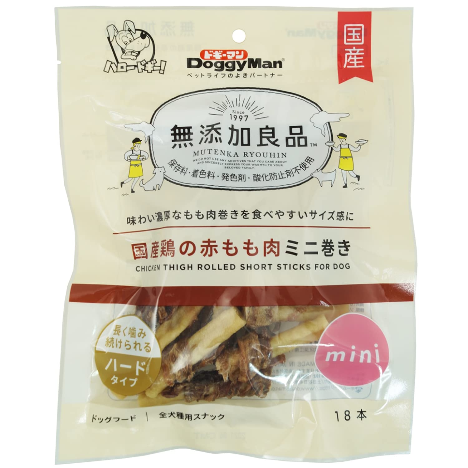 DoggyMan 国産鶏の赤もも肉巻き 16本入り18袋 Amazon | ドギーマン 無添加良品 国産鶏の赤もも肉ミニ巻き 18本