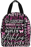 Vista 1 de InterestPrint Bolsa de almuerzo personalizada con nombre, lonchera de mariposa rosa degradada, regalo personalizado para nieta, nieto, sobrino