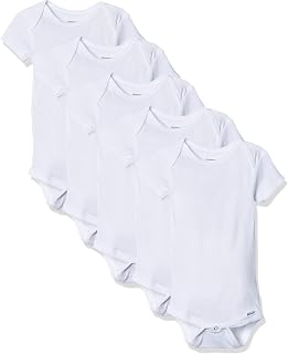 Gerber 5-Pack Solid Short Sleeve Onesies Bodysuits - Soft 100% Cotton Unisex Baby Essentials for Newborns & Toddlers