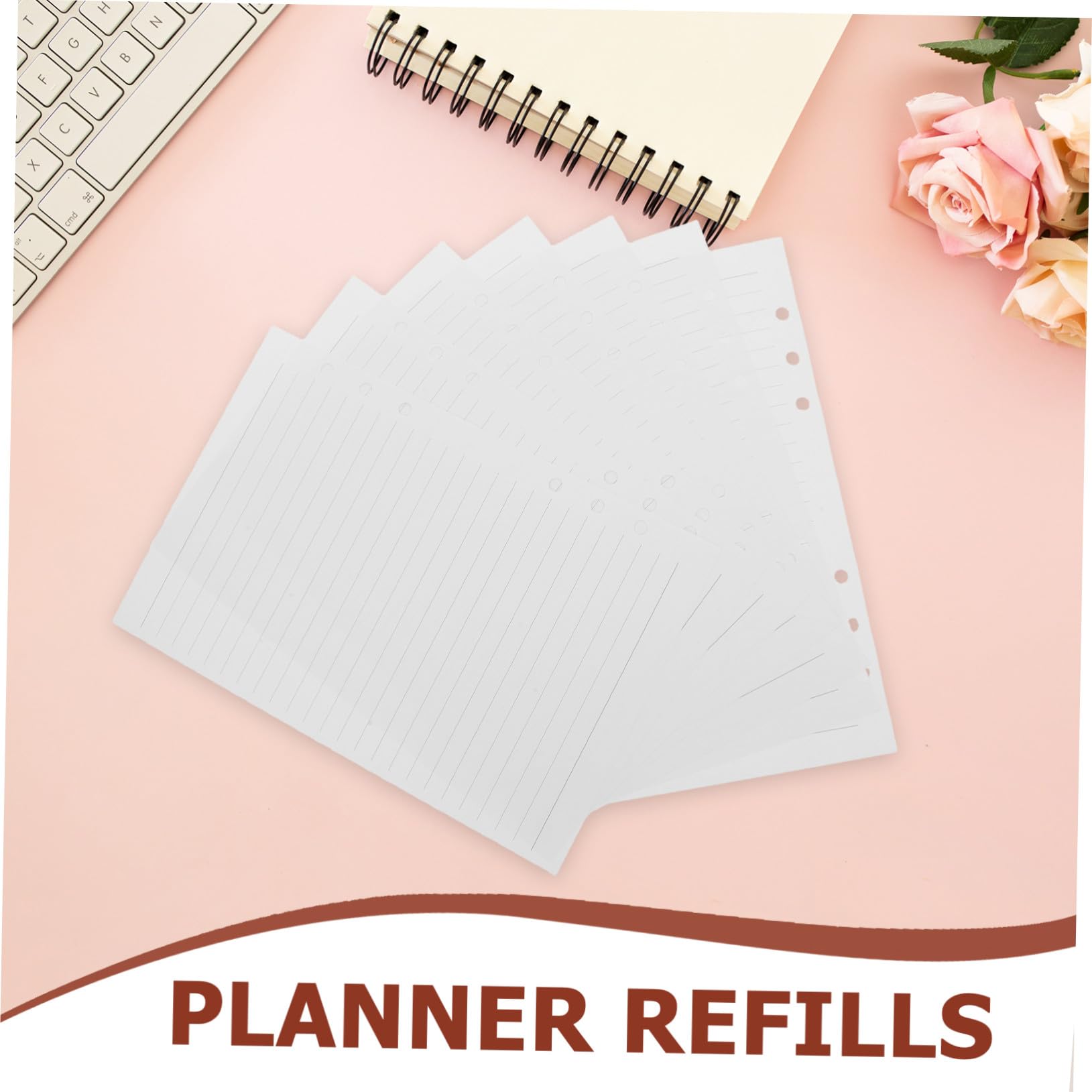 Recharges de Papier pour Agenda A5 225 Feuilles 6 Anneaux Blanc Présent