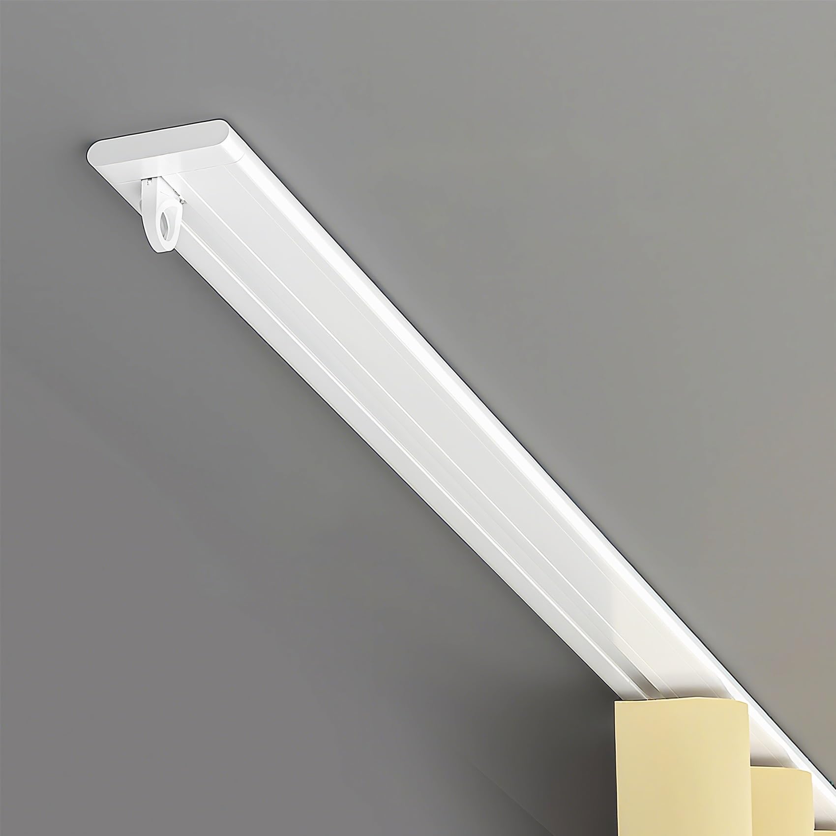 Ultra-Thin Aluminum Curtain Track Ceiling Mounted Curtain Rail Curtain Single Tracks Room Divider Curtain Pole for Shower Window RV, Silent Gliders, Invisible Mounting(200cm/6.5ft (2 * 100cm))