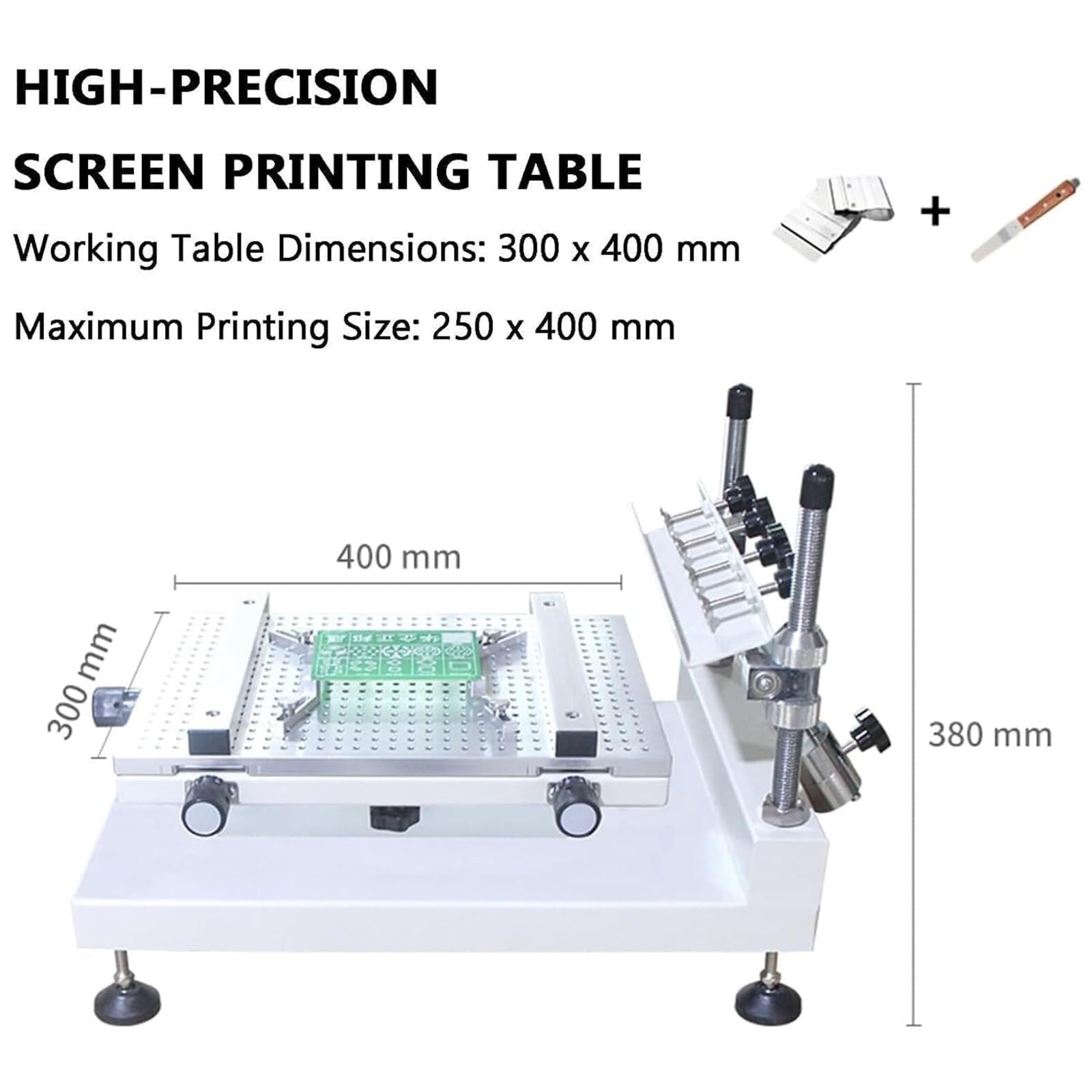 Impresora manual de pasta de soldadura, estación de serigrafía de alta precisión para ensamblaje de componentes electrónicos y procesamiento de placas de circuito en fabricación a pequeña escala