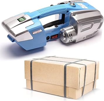 Electric Strapping Machine Portable Electric Baler Automatic Strapping Machine Electric Handheld Strapping Tool for Pp Pet Straps 3000Mha Battery Powered for Box Pallet