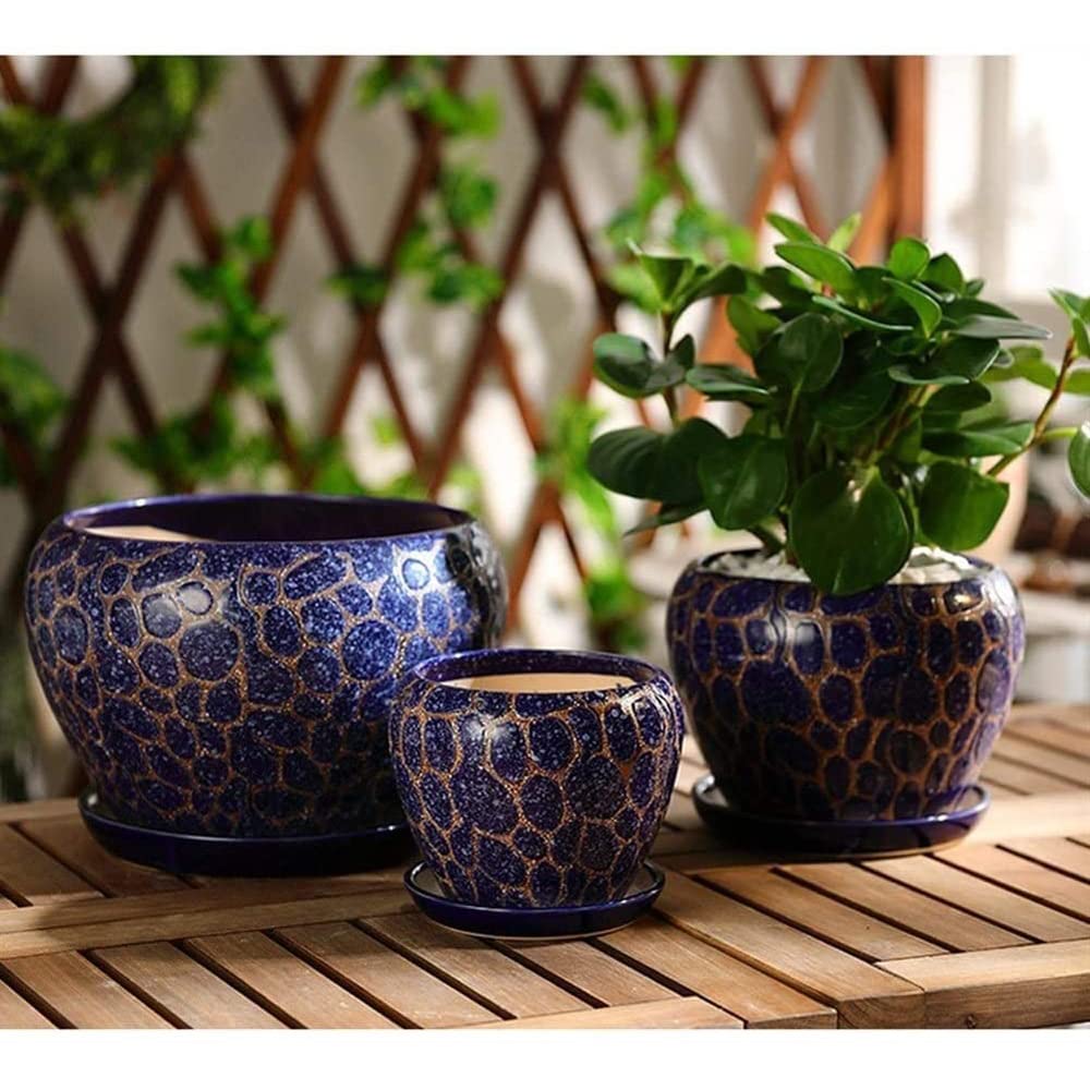 Niebieska Doniczka Sukulent Roślina Doniczkowa Ceramiczna Bardzo Duża Osobowość Salonu Zielona Doniczka Na Rośliny Z Otworem Drenażowym Doniczki Bonsai Ceramiczny Glazurowany Pojemnik Na Kwiaty