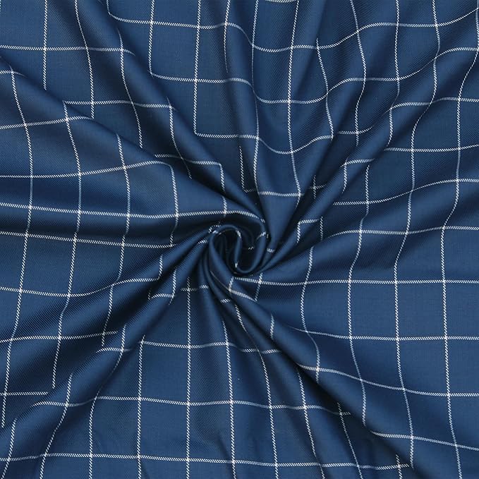 Image of BIGREAMS Unstitched Checkered Suiting Luxury Pants Fabric for Men - 1.5 Meter Pant Piece | Premium Blended Material | Soft Finish | Ideal for Formal Trousers