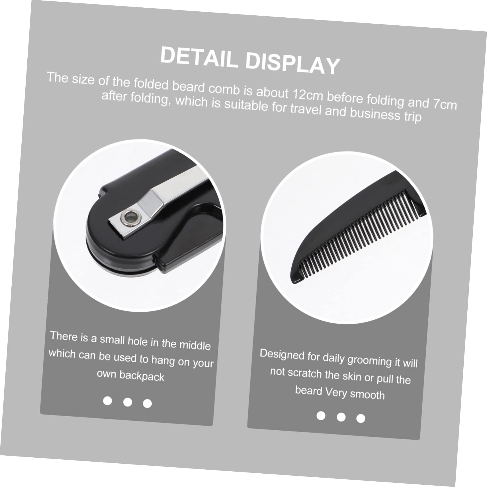 MUSISALY Professional Beard Comb Set Men's Hair Combs Portable Mustache Grooming Tool Travel-friendly