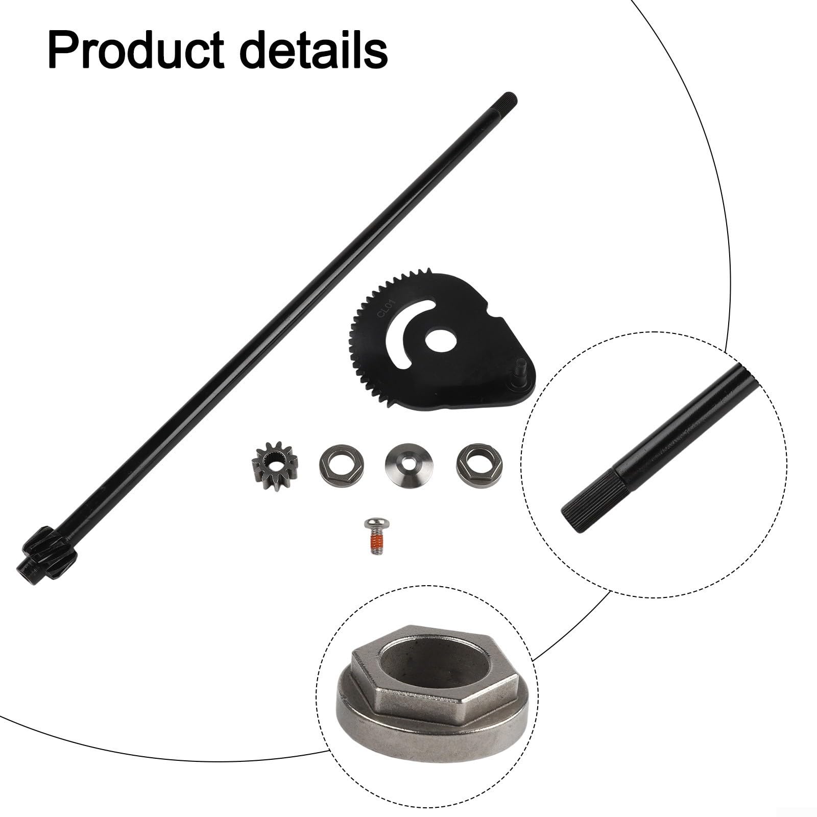Eje Metal para dirección con Kit Cojinetes para Lawn Mower Eje