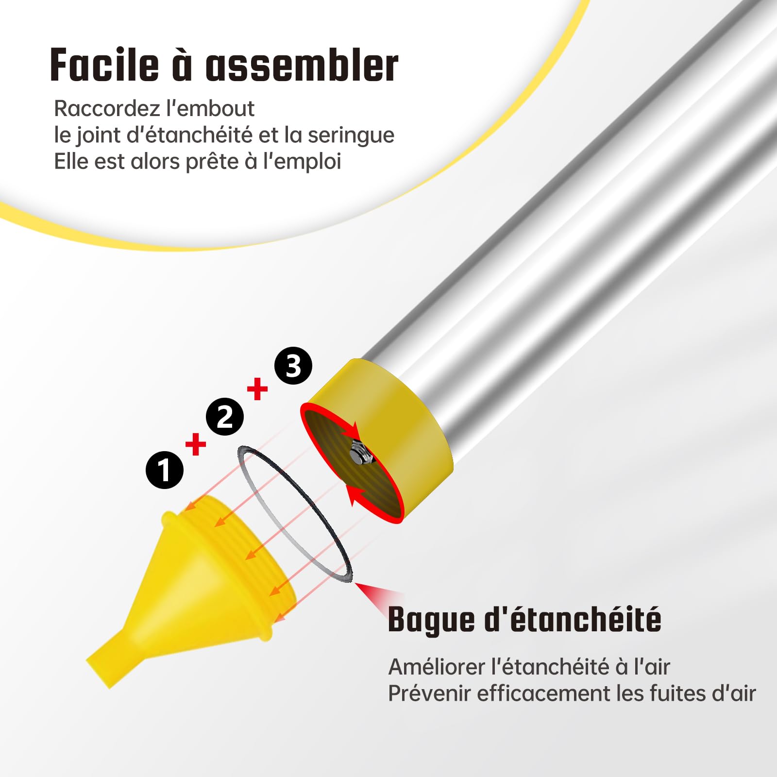 Jointoyeuse 5 en 1 - Pistolet Joint Est Fabriqué en Acier Inoxydable. Pistolet à Ciment Est Utilisé pour Combler Les Fissures. Pistolets à Calfeutrer Sont Fournis avec Une Paire de Gants.