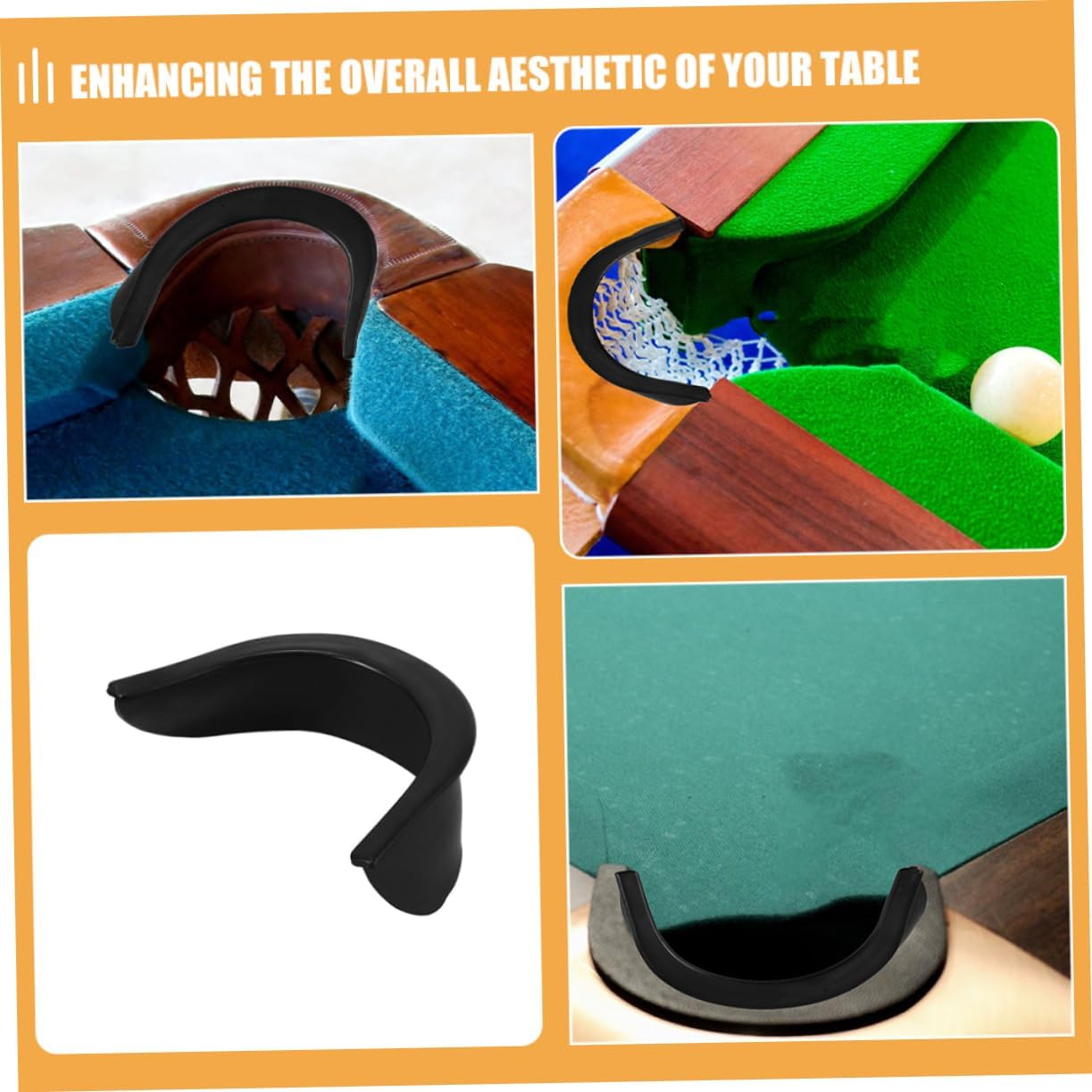 Sosoport 6pcs Billiards Table Hole Liners Pool Table Pocket Liners Easy to Install for Enhanced Play