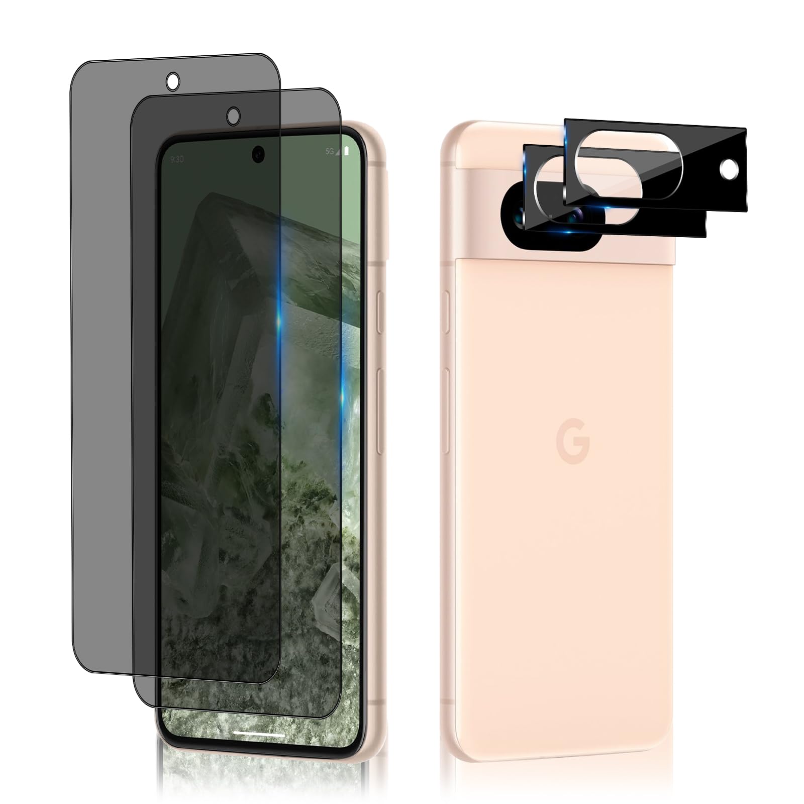 Vetro Temperato Per Google Pixel 8a (2 Pezzi) - Privacy, Durezza 9H, Antigraffio E Anti-impronte - 3