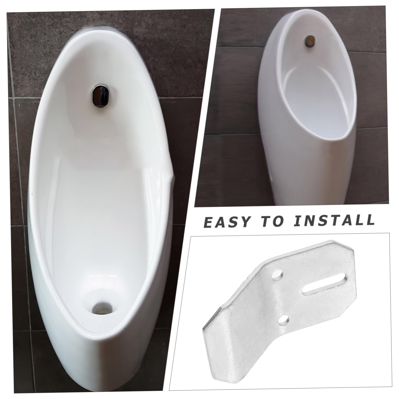 Cabilock Petit Support Métallique pour Urinoir, Support de Salle de Bain Mural, Installation Facile, Design Compact, en Acier Inoxydable