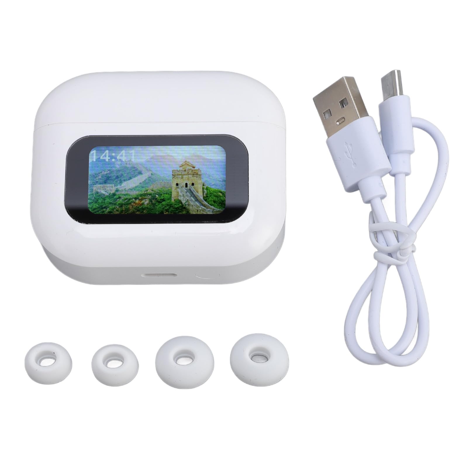Generic Auricolari per Traduzione in 144 Lingue Cancellazione Efficiente del Rumore Controllo Touch Auricolari per Traduttore Bluetooth 5.4 per, Batteria a Lunga Durata per i Viaggiatori (WHITE)
