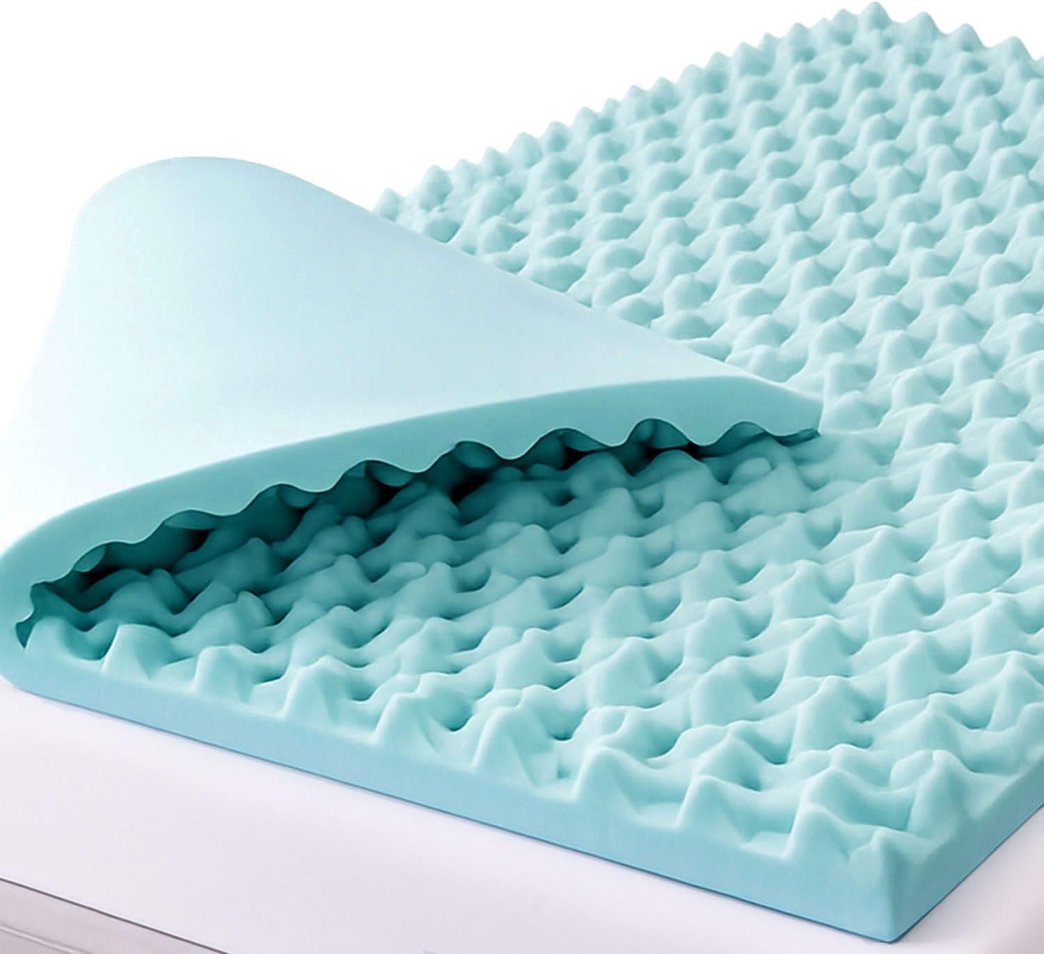 DMI Foam Mattress Topper, Egg Crate Foam Pad, Mattress Pad and Bed Topper for Support, Air Circulation, Pressure Relief and Weight Distribution, Hospital Size Mattress, 33 x 72 x 3 (Pack of 2)