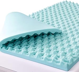 DMI Foam Mattress Topper, Egg Crate Foam Pad, Mattress Pad and Bed Topper for Support, Air Circulation, Pressure Relief and Weight Distribution, Full Size Mattress, 50 x 72 x 2, Blue