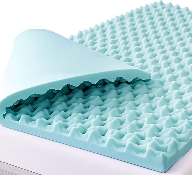 DMI Foam Mattress Topper, Egg Crate Foam Pad, Mattress Pad and Bed Topper for Support, Air Circulation, Pressure Relief and Weight Distribution, Full Size Mattress, 50 x 72 x 2, Blue