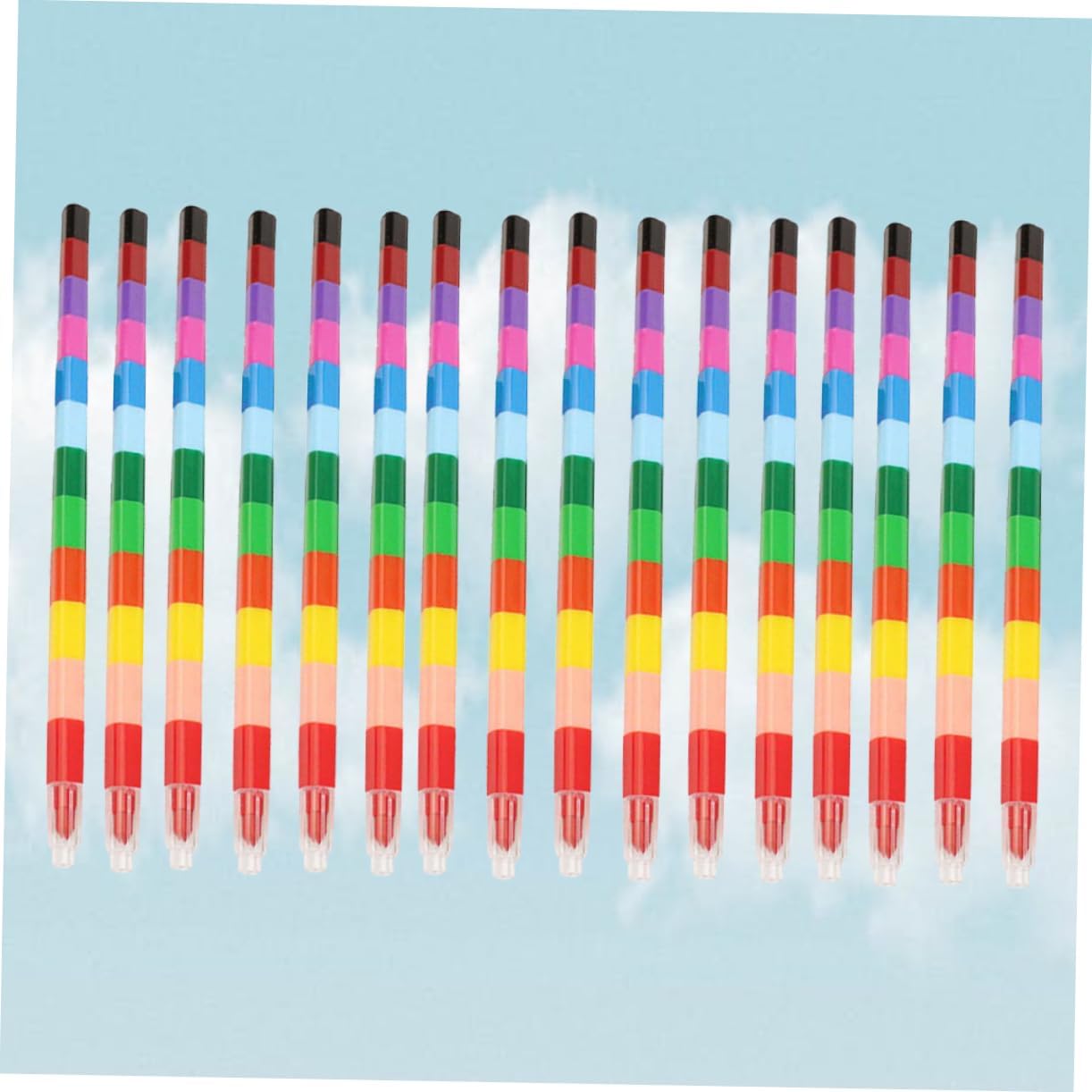 Uonlytech 16pcs Creative Colors Stacking Crayons for Buildable Crayons for Arts and Crafts for School Projects and Birthday Parties