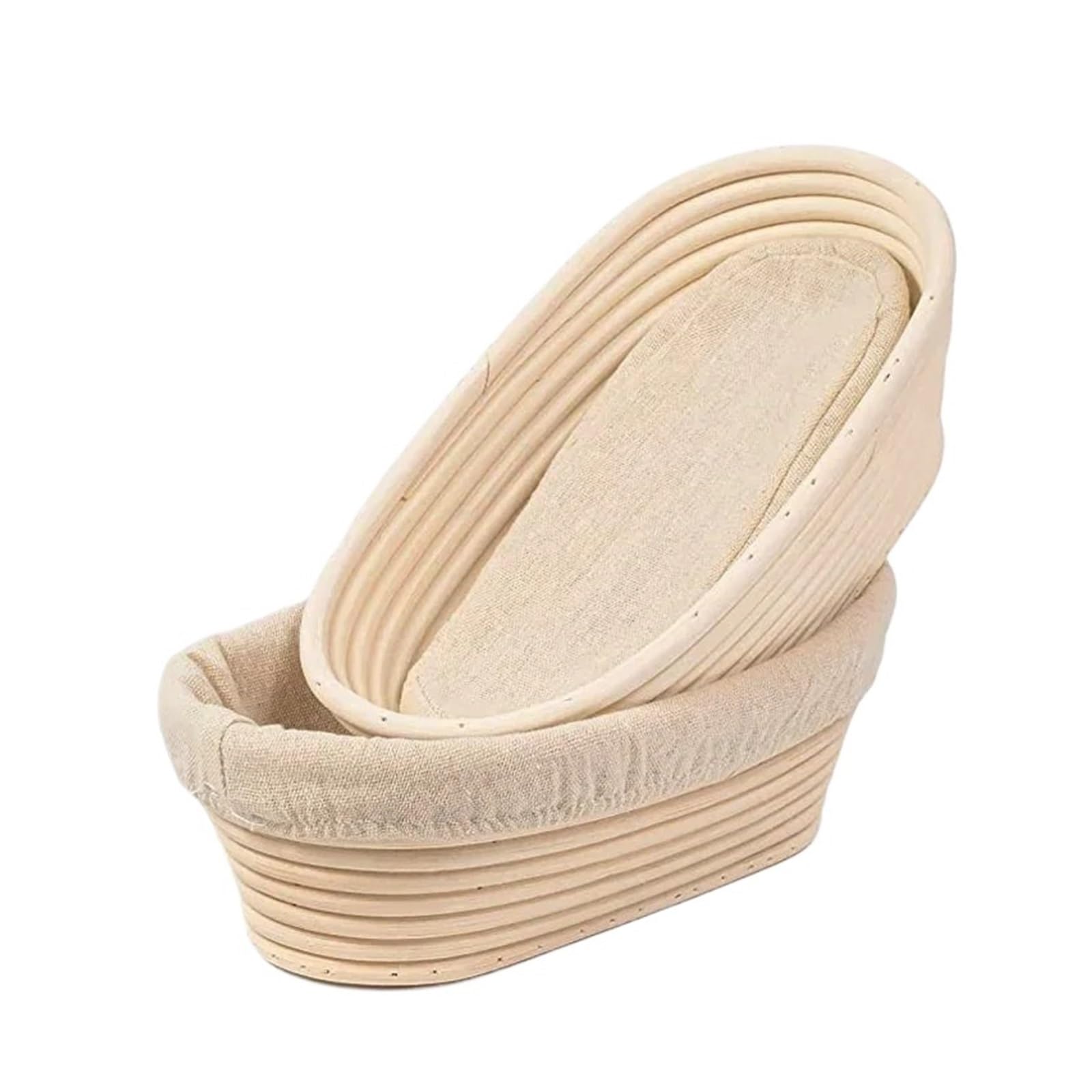 Cesta de mimbre for fermentación masa, cuenco for hornear(Oval 28X14X8)
