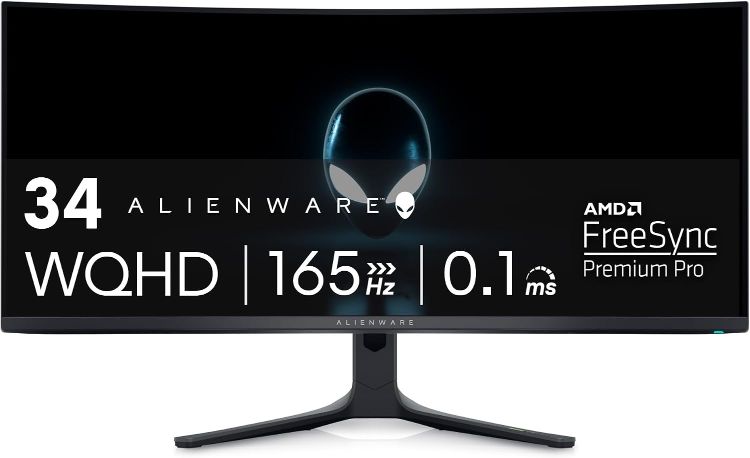 Alienware AW3423DWF Curved QD-OLED Gaming Monitor - 34-inch Quantum Dot, 0.1Ms 165Hz 21:9, 99.3% DCI-P3 Color Gamut, VESA DisplayHDR, 400, AMD FreeSync Premium Pro - Black