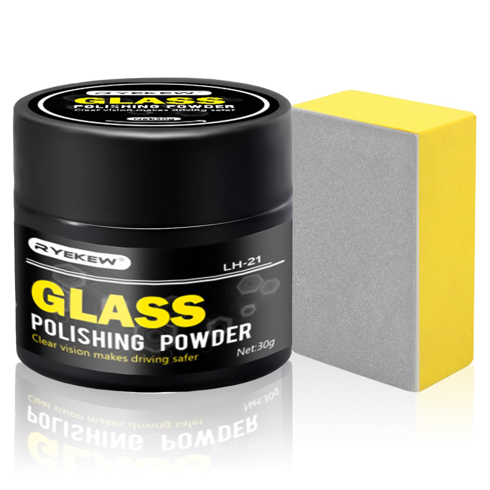 Glaspolitur, Polierpulver glas, Glaskratzer Entferner, Feines Polierpulver, Glas Kratzer Reparatur, Glasscheibenentferner für Windschutzscheibe Heck oder Seitenfenster, 30g
