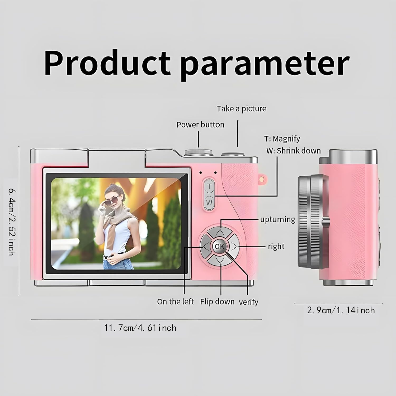 4K Foldable Screen Student Camera, 4K Digital Camera for Photography with 2.4" Flip Screen, 100W Vlogging Cameras for YouTube, HD WiFi Compact Cameras (Black, Camera Kit)