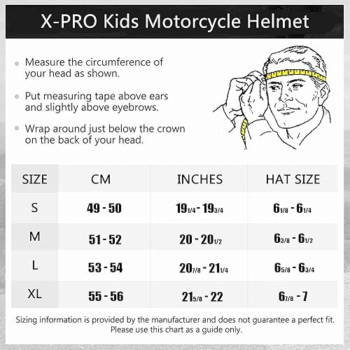 Miniatura 2 de X-PRO - Casco de motocross para niños, casco de motocross, todoterreno o de la calle, para jóvenes, para motocicleta, motocross, ATV, casco + guantes
