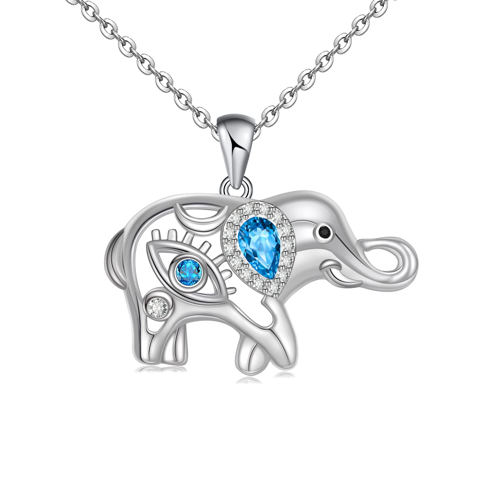 Jemplestic925 Sterling Silver Good Luck Elephant Necklace