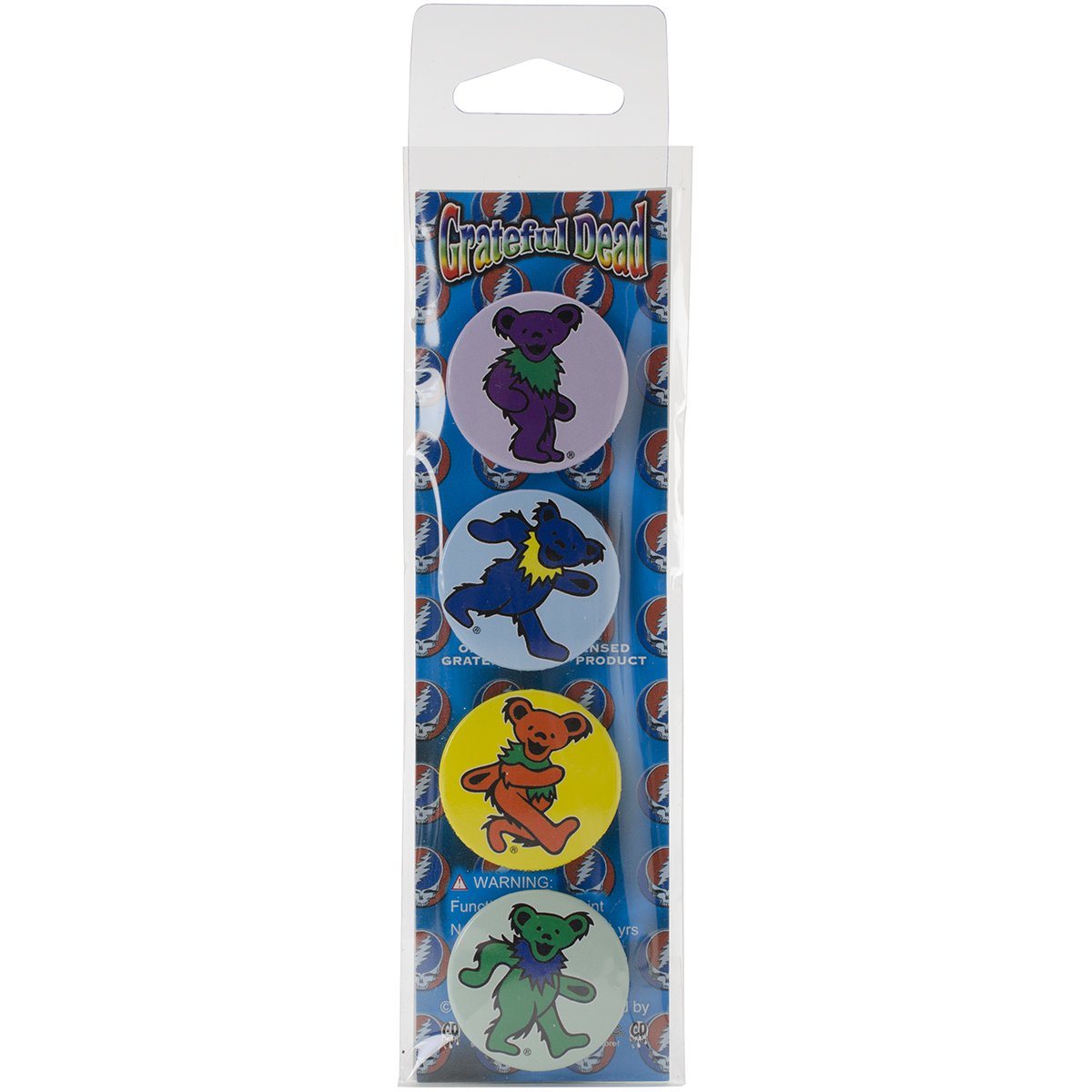 CD Visionary Licenses Products Grateful Dead Assorted Artworks 1.5" Button Set, 4-Piece