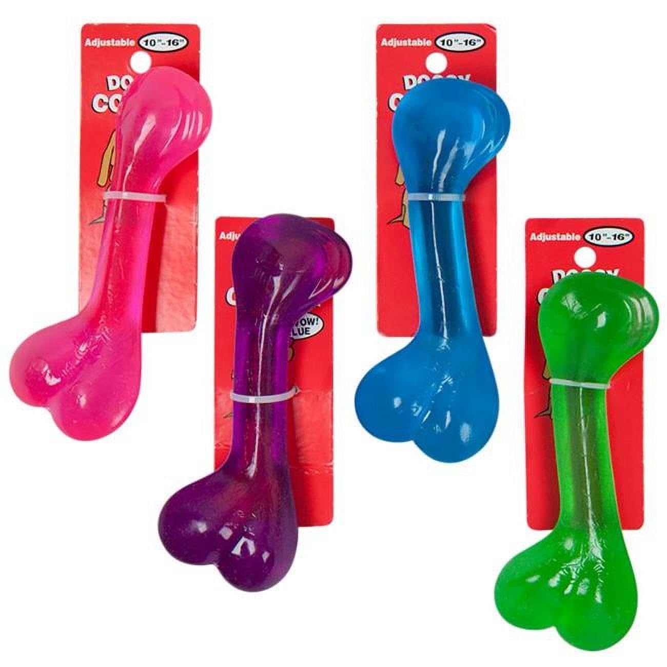 DOG TOY TPR BONE 6 INCH 4 COLORS IN PDQ Case Pack of 96