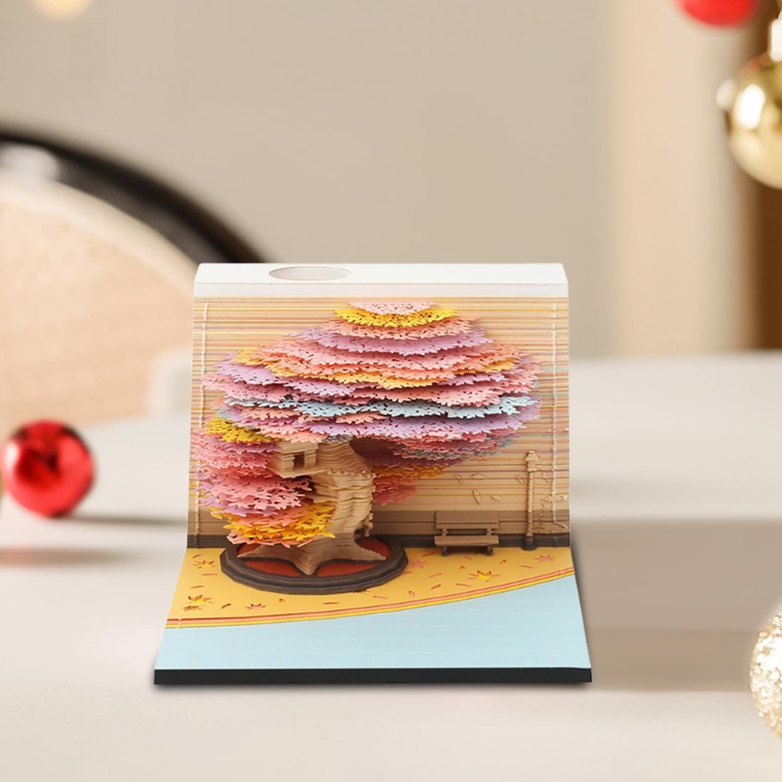 Calendario A Fogli Staccabili | Calendario 3D 2026 Albero Decorazione | Scrivania - Scultura Carta Decorazione Casa per Famiglia Studente Insegnante Ufficio Scuola - Regalo per Insegnanti Ufficio C