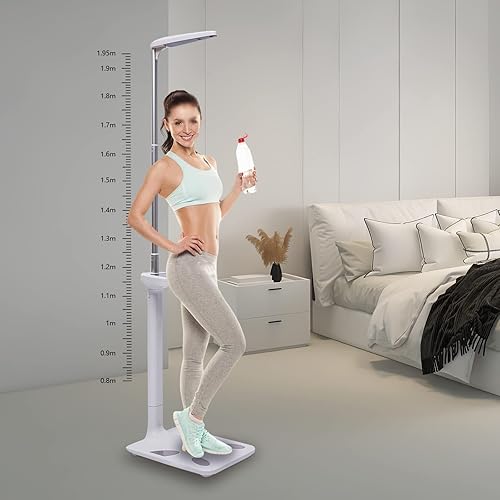 Miniatura 3 de RustyVioum Physician Medical - Herramienta de báscula de peso corporal, pérdida de capacidad de 440 libras con altura, báscula de peso de grasa LCD,