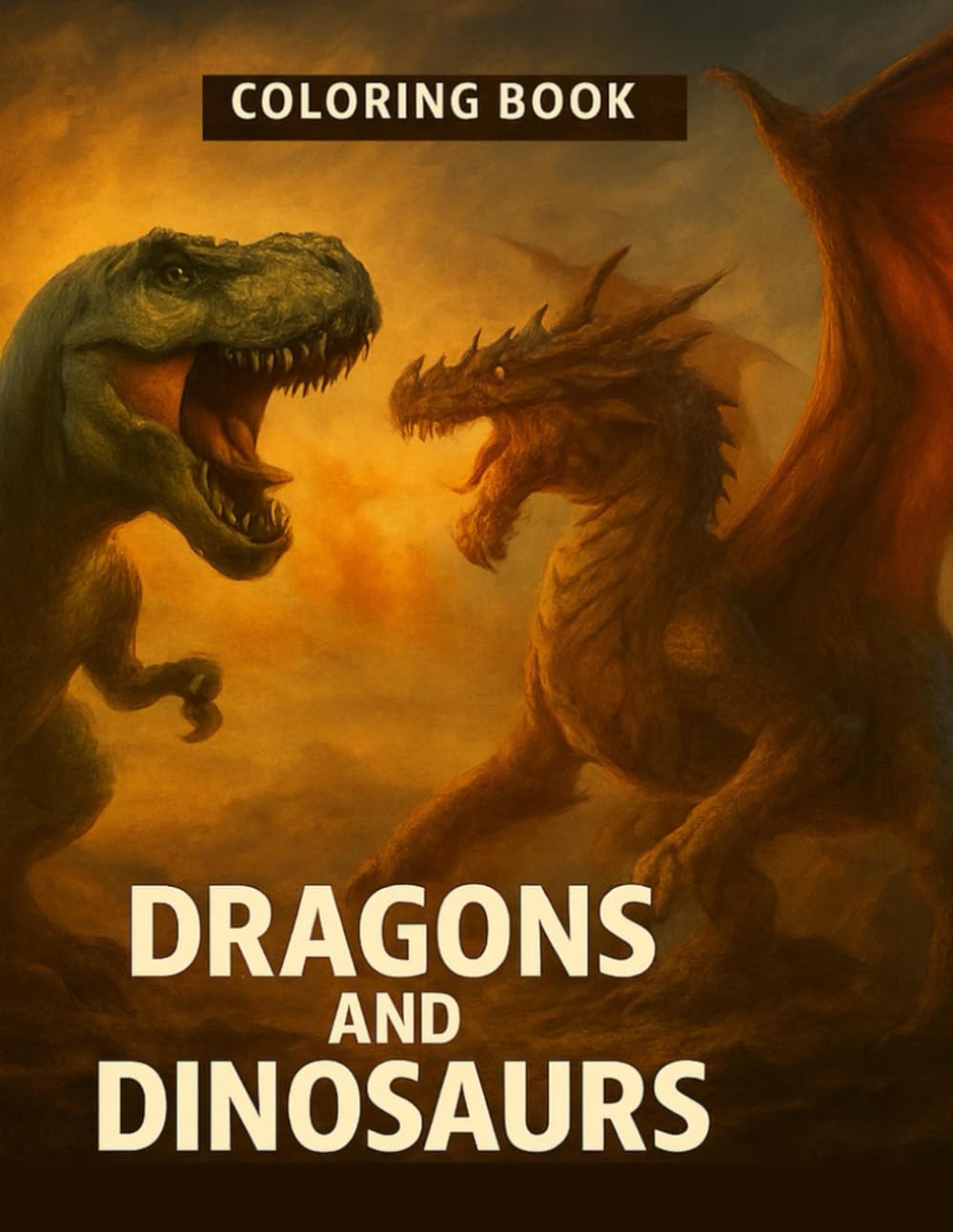 Dragons and Dinosaur coloring book