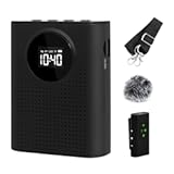 AURTEC Voice Amplifier with Magnetic Wireless Lavalier Microphone, Portable Amplifier with 2.4G Wireless Microphone, Supports Bluetooth, TF Card, USB Flash Drive and AUX Input Black