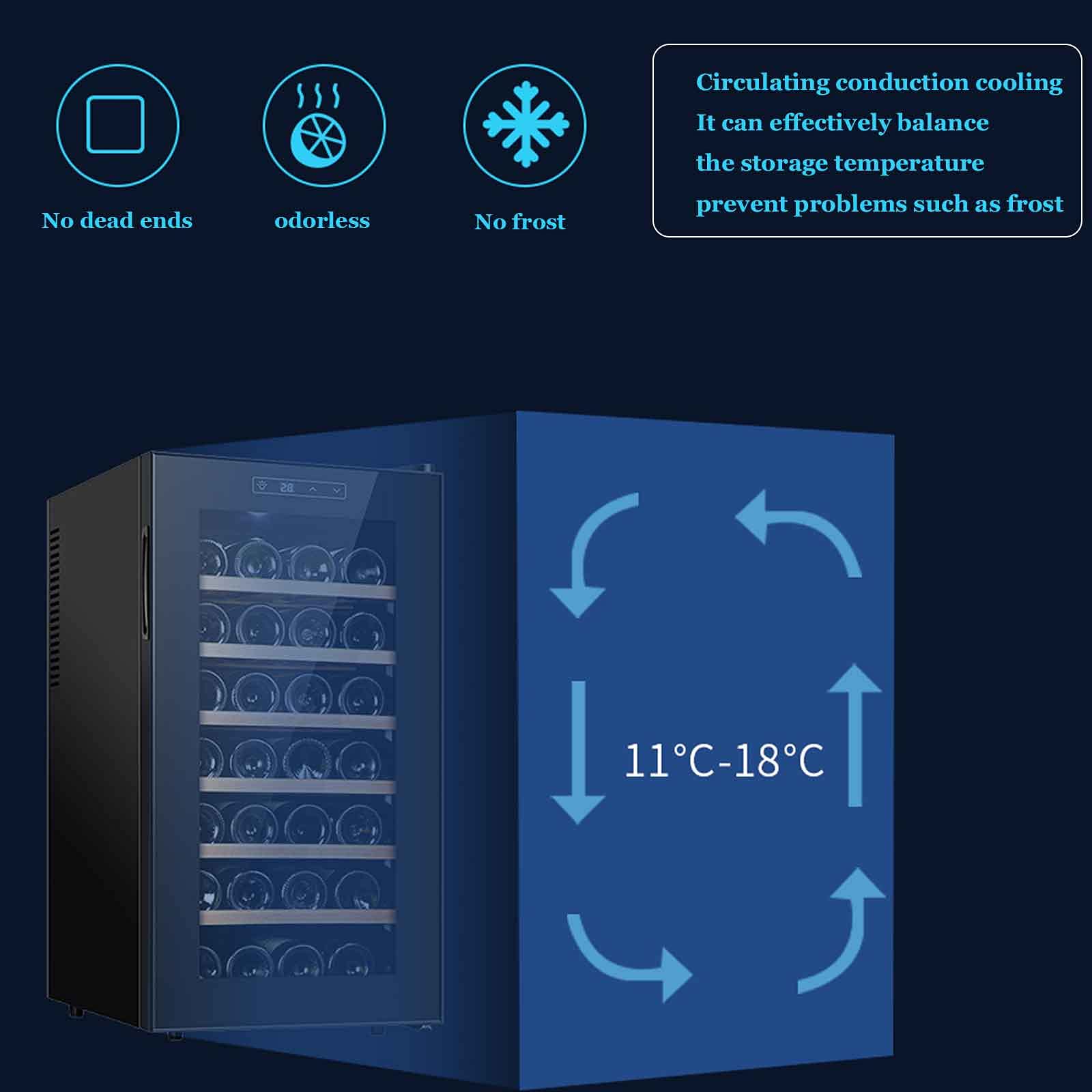 Dingyxin Beverage Refrigerator,Wine And Beverage Wine Cooler Mini Fridge Glass Can Cooler Counter Top Bar Fridge Quiet Operation Compressor For Office Or Bar 28 Bottles on Fridge.com - View 4