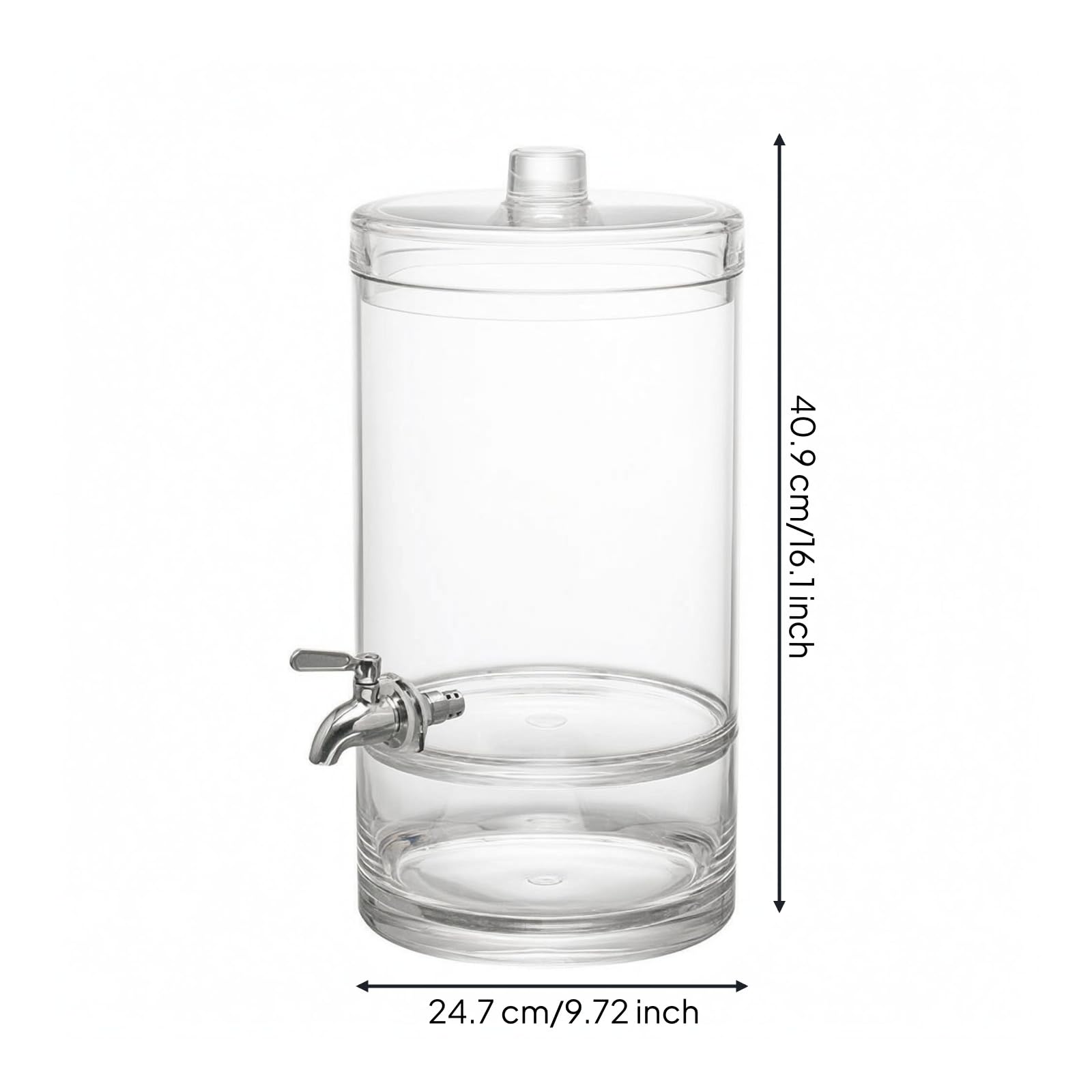 Contenitore Bevande con Rubinetto Alimentare Distributore con Rubinetto Stabile Articolo Cucina, GZ1003-6400 Trasparente, 6.4L, H409xD247mm