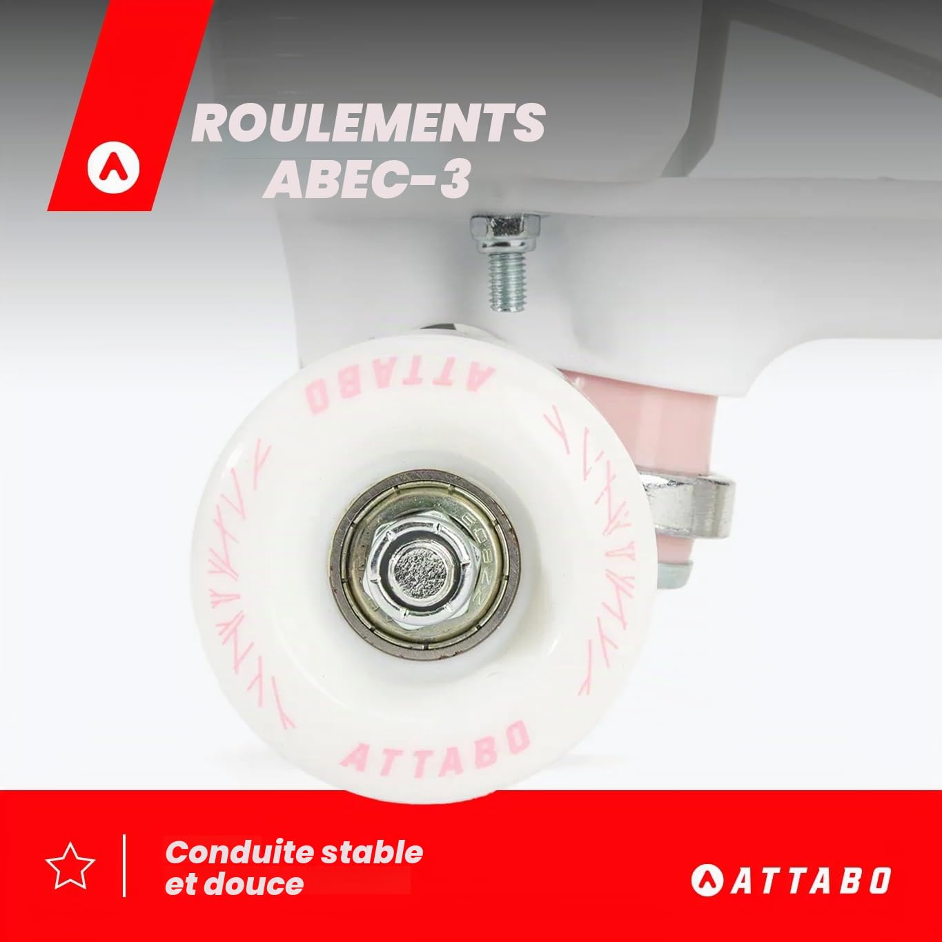 Patins à roulettes ATTABO Serena Taille 36-41 EU Ajustable ABEC-3 Aluminium Cuir Protection Orteils Freinage Roues 82A