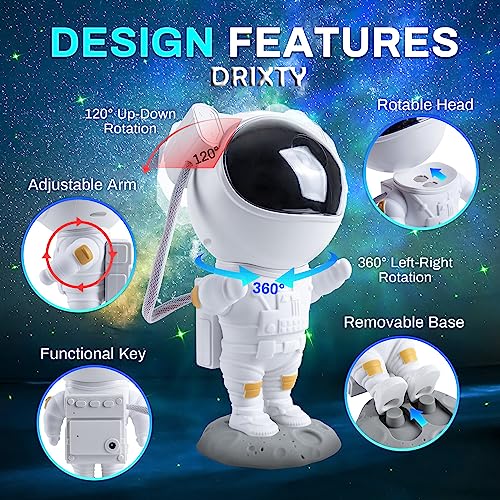 Image of 360 Adjustable Star Projector Night Light with Remote Control, Nebula Night Light Projection with Timer for Baby Adults Bedroom, Gaming Room, Home, Party, Diwali Gifts (A)