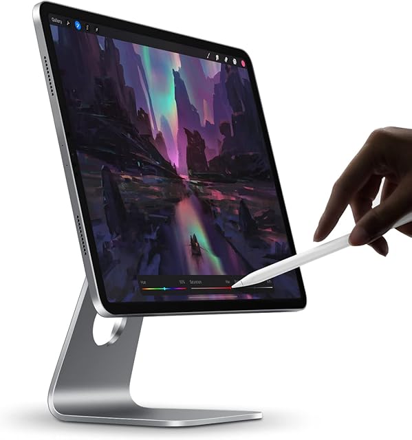 INVZI MagFree Magnetic iPad Stand, Adjustable Rotatable 360° Floating Magnetic iPad Pro Stand for Desk, Aluminum Tablet Holder for Apple 12.9'' 3rd/4th/5th/6th Generation
