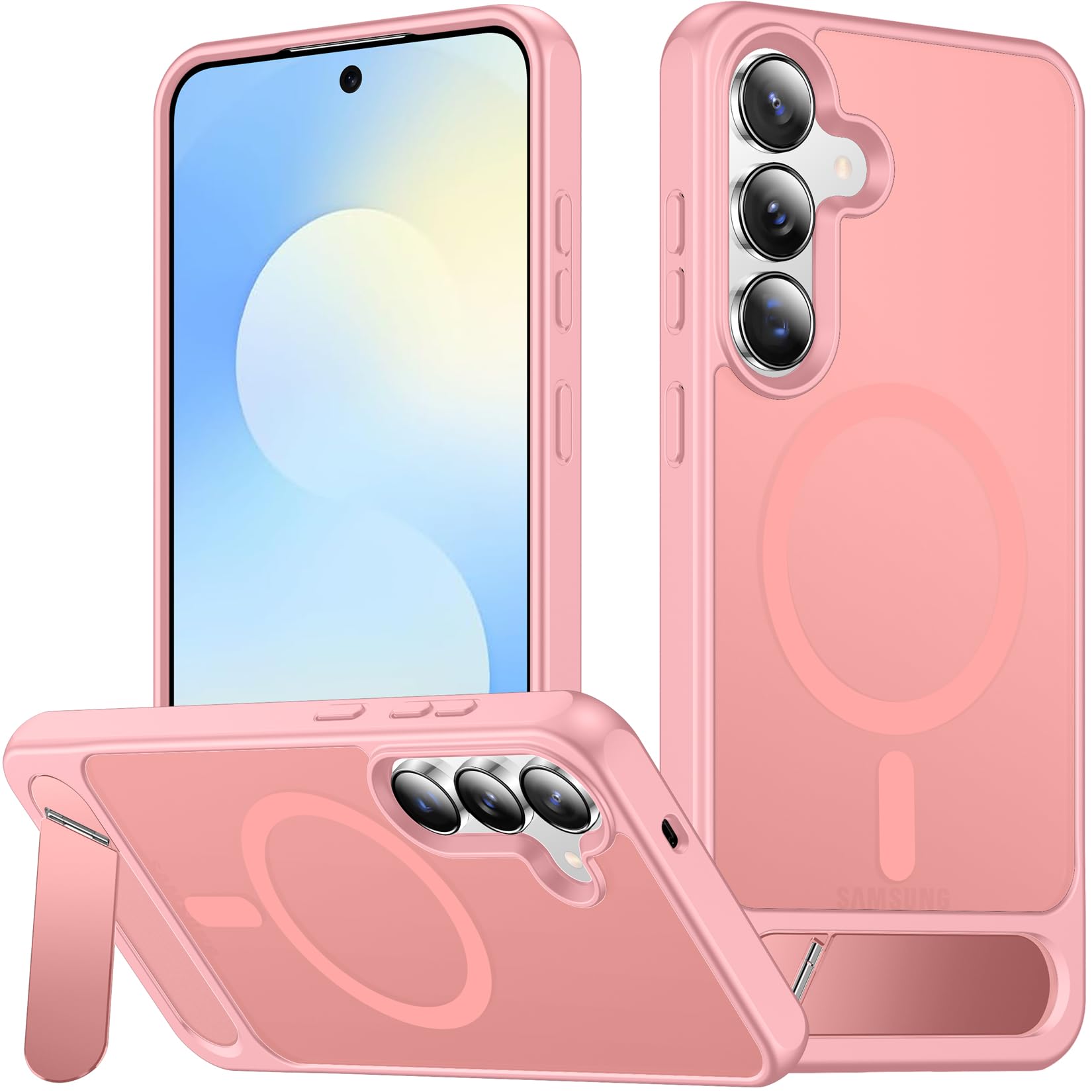 SPIDERCASE for Samsung Galaxy S25 FE Case,Built-in Stand,Pink